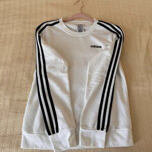 Womens Adidas 3-Stripes Crew Fleece Sweatshirt Size Small